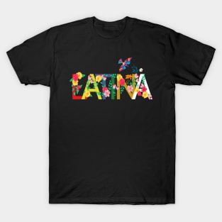 Proud Latina For Women Funny Hispanic Heritage Month Flag T-Shirt